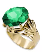 Žiedas Emerald 8K geltonas auksas Vintažiniai papuošalai vrc029x-em Art Deco Rusiškas sovietinis SSRS vintažo papuošalų stilius